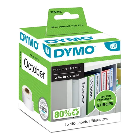 Etykiety DYMO 99019 - 190mm × 59mm, białe, 110 szt.