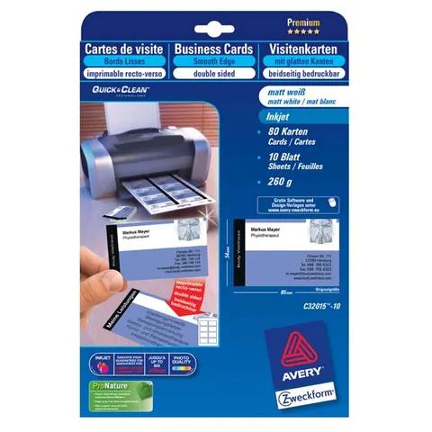 Papier AVERY C3201510 - A4, 260 gsm, 8 arkuszy