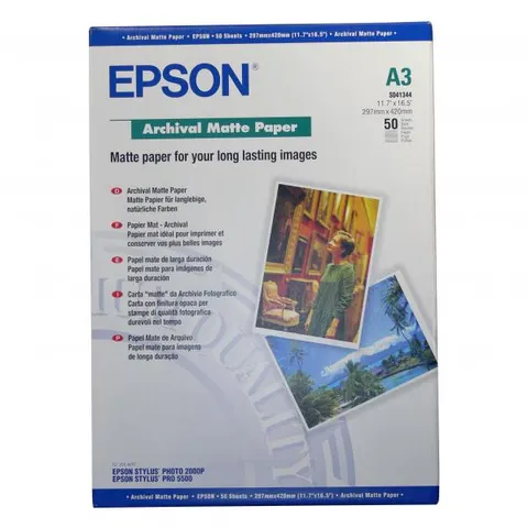 Papier EPSON Archival Matte C13S041344 - A3, 192 gsm, 50 arkuszy