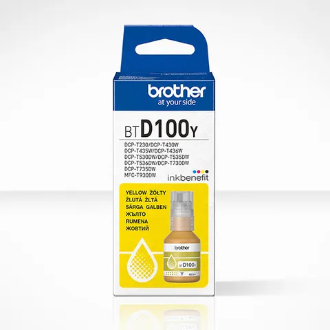 Tusz BROTHER BTD100Y - żółty, 48,8ml, 5000 stron