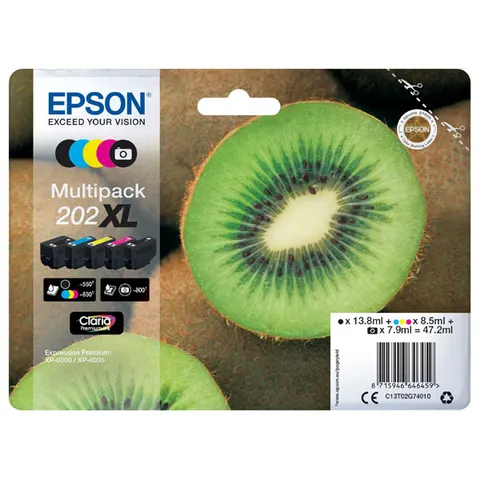 Tusz EPSON 202 XL - CMYK, 7,9ml, XL