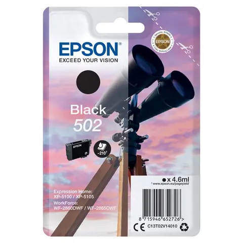 Tusz EPSON T02V140 - czarny, 4,6ml, 210 stron