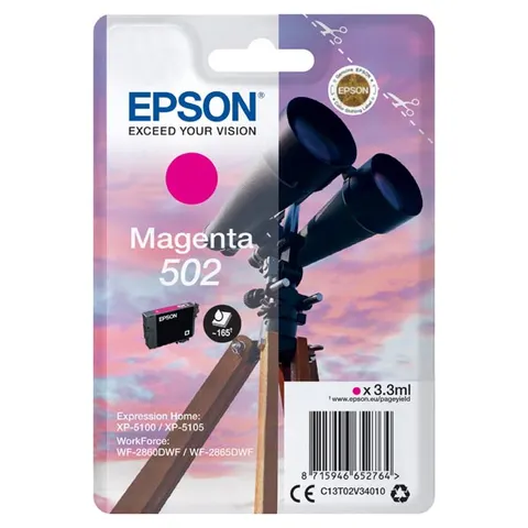 Tusz EPSON 502 - magenta, 3,3ml, 165 stron