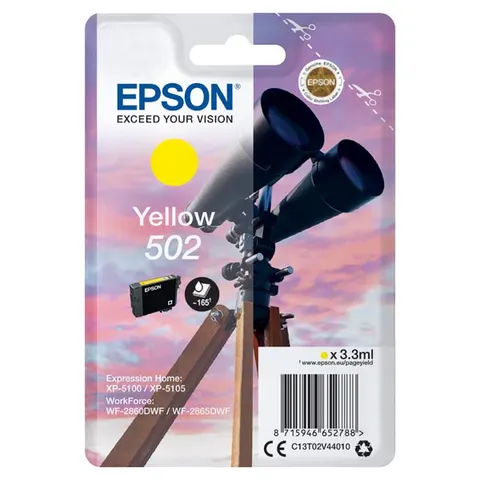 Tusz EPSON 502 - żółty, 3,3ml, 165 stron