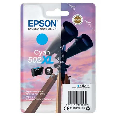 Tusz EPSON 502XL - cyan, 6,4ml, 470 stron