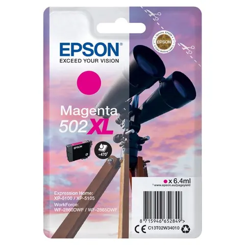 Tusz EPSON 502XL - magenta, 6,4ml, 470 stron