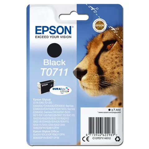 Tusz EPSON C13T07114012 - czarny, 7,4ml