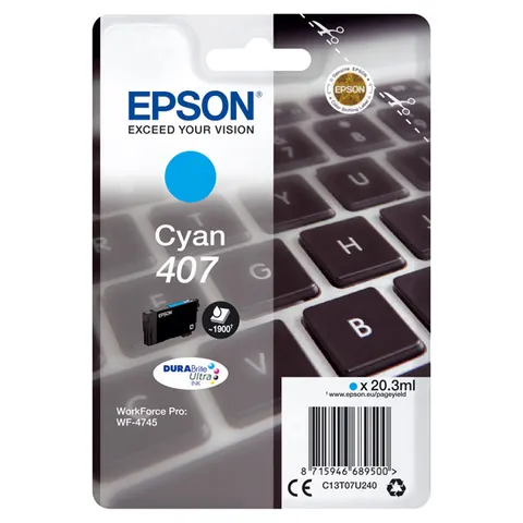 Tusz EPSON 407L - cyan, 20,3ml, 1900 stron