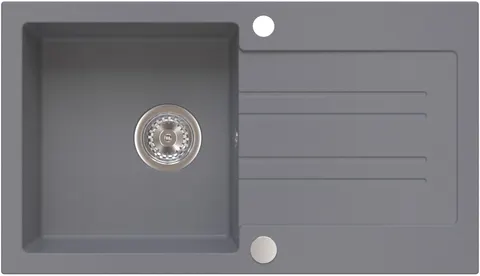 RUVETTI - PINO 160 Szary Zlew granitowy 77×44 cm Wpuszczany Syfon GRATIS