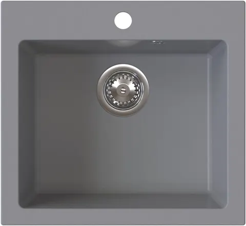 RUVETTI - DITTO 50 Zlew granitowy Szary 49×45 cm Syfon Gratis