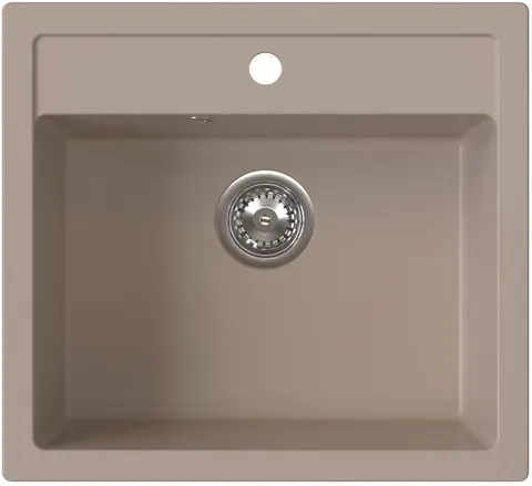 RUVETTI - DITTO 60 Zlew granitowy Beż 56×51 cm Syfon Gratis
