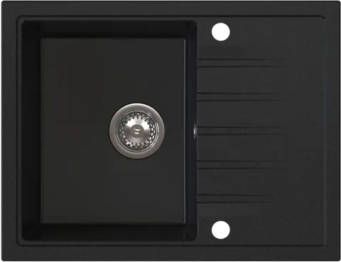 RUVETTI - AXEL 120 Czarny– zlewozmywak granitowy, 650×500 mm Syfon Gratis