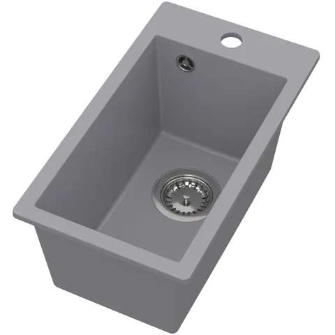 RUVETTI - Zlew granitowy PINO 35 Szary 28x50 cm Syfon save space GRATIS