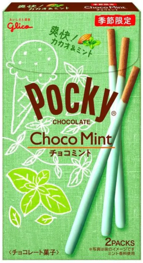Glico Pocky o smaku miętowym, 65.4g