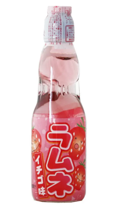 Hata Ramune Soda truskawkowa, 200 ml