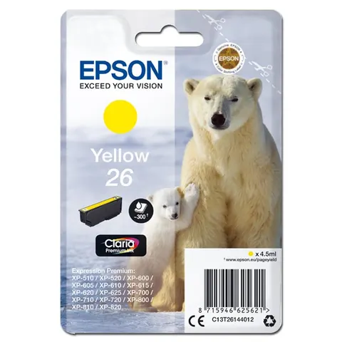 Tusz EPSON T261440 - żółty, 4,5ml