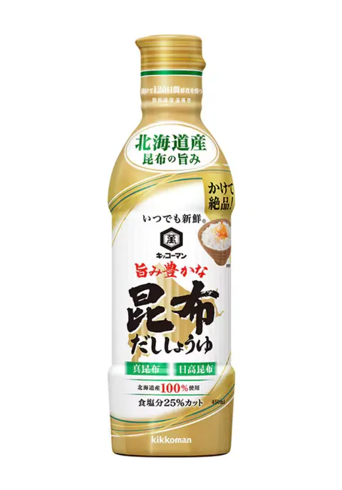 Kikkoman Świeży sos sojowy z bulionem z Kombu, 450ml