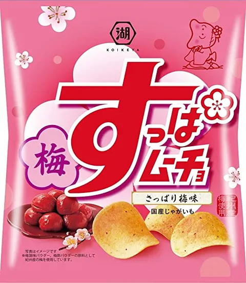 Koikeya Suppa Mucho chipsy ziemniaczane o smaku śliwki Ume, 55g