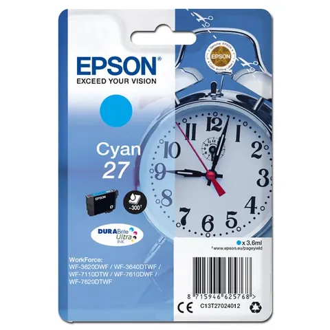 Tusz EPSON 27 - cyan, 3,6ml