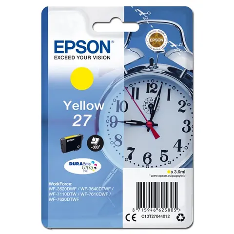 Tusz EPSON 27 - żółty, 3,6ml