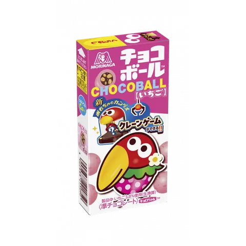 Morinaga czekoladowe kuleczki o smaku truskawkowym, 28g