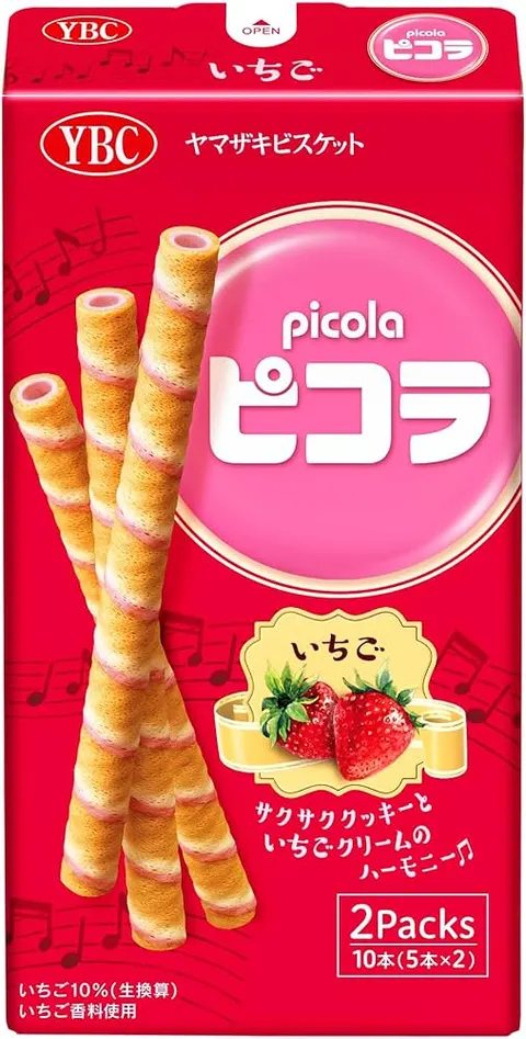 YBC Picola rurki truskawkowe, 49g