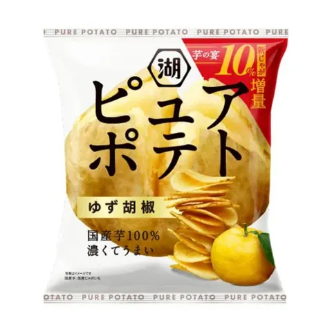 Koikeya Pure Potato Chipsy o smaku Yuzu Kosho, 58 g