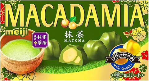 Meiji orzechy macadamia w czekoladzie Matcha, 63g