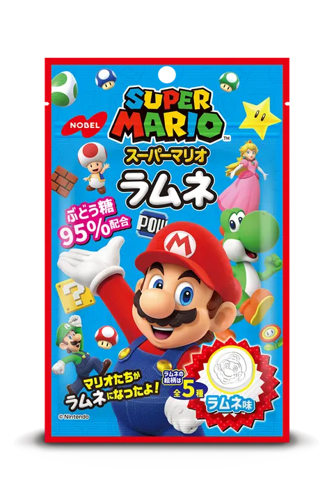 Nobel Super Mario Cukierki pudrowe Ramune, 40g