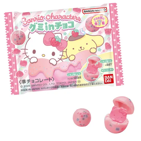 Bandai Sanrio Characters Truskawkowe Żelki w Czekoladzie, 22 g