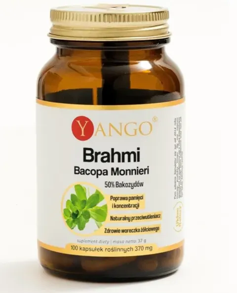 Yango - Brahmi Bacopa Monnieri - ekstrakt 50% bakozydów - 100 kaps.