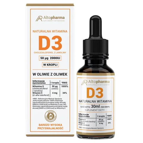 NATURALNA WITAMINA D3 FORTE KROPLE - Altopharma - 30ml
