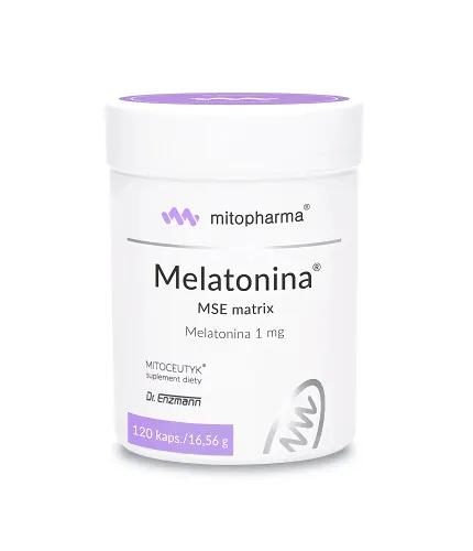 Mitopharma - Melatonina MSE matrix 120 kaps. - 1 mg melatoniny o przedłużonym uwalnianiu.