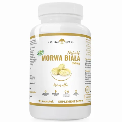 Morwa Biała Ekstrakt 550mg 10:1 - Niski cukier - 90 kps. - Altopharma