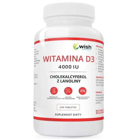 Wish Pharmaceutical - D3 4000IU 240 tabletek