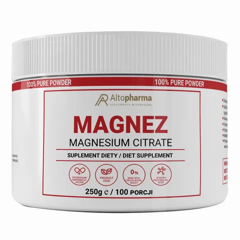 AltoPharma - Magnez w Proszku - Cytrynian Magnezu - 250g
