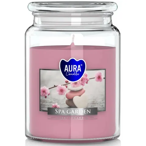 BISPOL AURA Świeca zapachowa w szkle SND99-254 OGRÓD SPA, 500 g