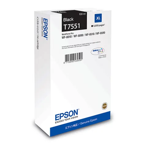 Tusz EPSON T7551 - czarny, 100ml, 5000 stron, XL