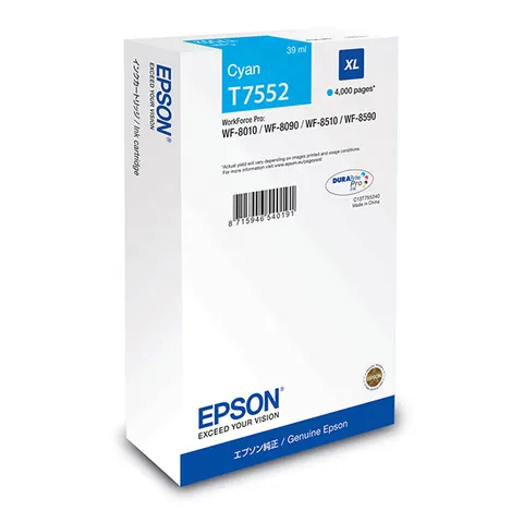 Tusz EPSON T7552 - cyan, 39ml, 4000 stron, XL