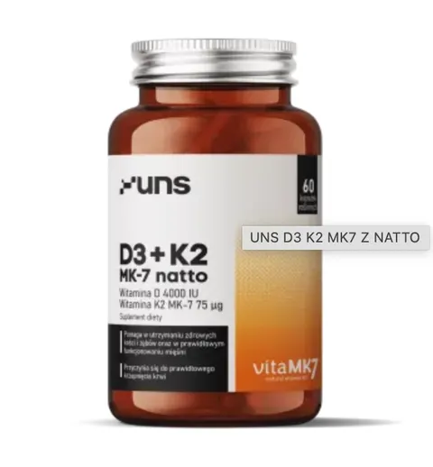 UNS - D3+K2 MK-7 NATTO (60 kaps. vege)