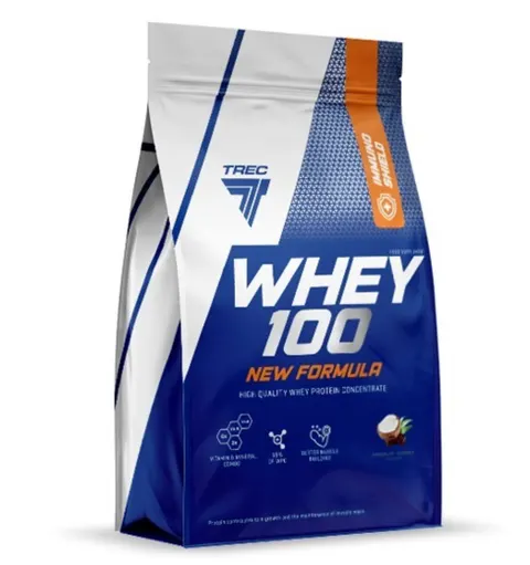 TREC - Odżywka białkowa - WHEY 100 NEW FORMULA -CHOCOLATE-COCONUT - Białko 700g
