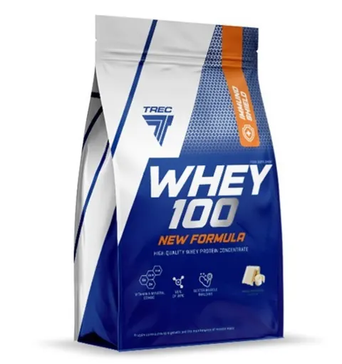 TREC - Odżywka białkowa - WHEY 100 NEW FORMULA - WHITE CHOCOLATE - Białko 700g