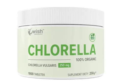 Wish Pharmaceutical - Chlorella Organic 100% 250mg - 1000 tabletek