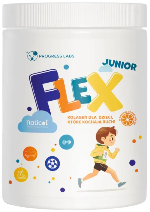 Progress Labs - Kolagen Flex JUNIOR PR - Pomarańczowy Kości Stawy Mięśnie DLA DZIECI 400 g