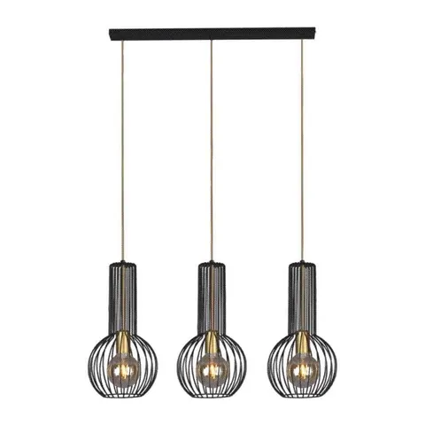 Lampa wisząca ARVI BLACK 3L czarno/złota