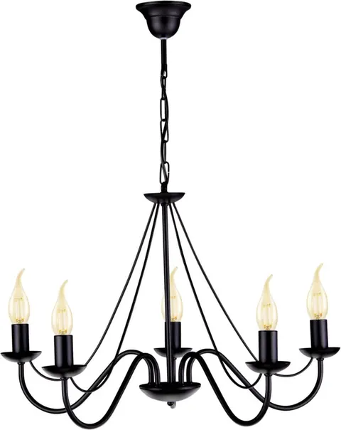 Lampa wisząca BARTEZ 5 czarny żyrandol