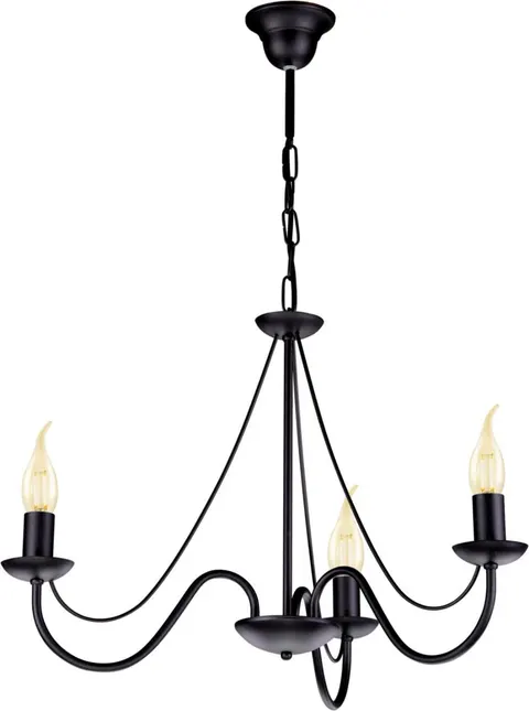 Lampa wisząca BARTEZ 3 czarny żyrandol