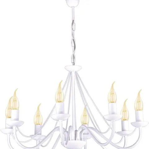 Lampa wisząca BARTEZ II 8 biały żyrandol