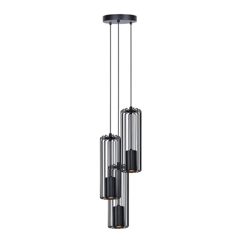 Lampa wisząca Falcon 3 czarna druciak koło