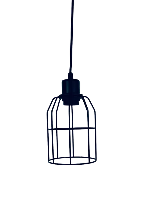 Lampa wisząca Karla czarna druciak klatka